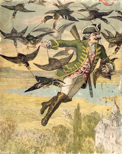 男爵Munchausen冒险的例证，莱比锡，c.1880 作者 Gustave Gutknecht